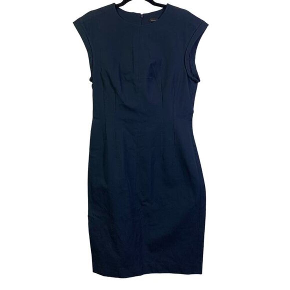 BANANA REPUBLIC Women's Navy Blue Cap Sleeve Shift‎ Dress Size 12 - NWT